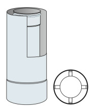 Roura kouovodu koaxiln 60mm/100mm dlka 0,5 m - nerez sla 0,6 mm